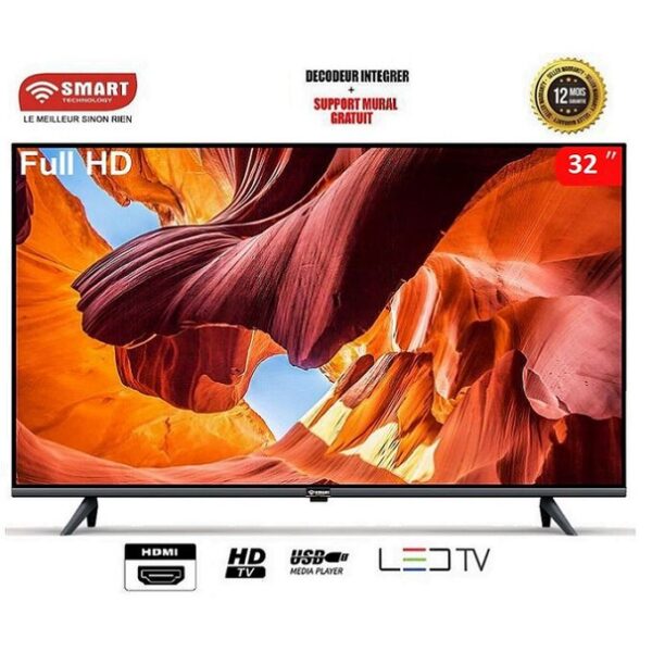 SMART TECHNOLOGY TV LED HD - 32" - Régulateur & Décodeur Intégré STT-3211