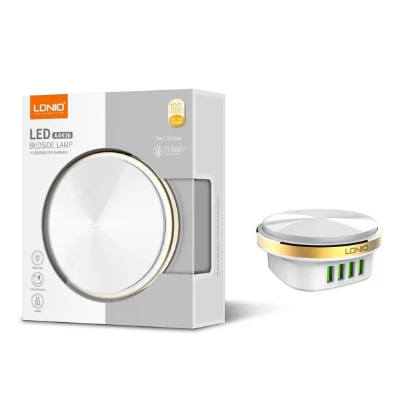 Lampe de chevet et de table LDNIO Avec 4 Ports USB