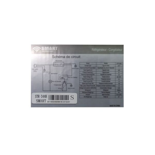 Réfrigérateur smart technology 2 battants – classe a+ – 225 l – str-344h – Image 5